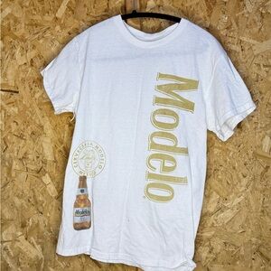 White Modelo Graphic T-Shirt